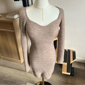 Brown sweater dress